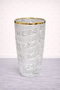 Váza s reliéfními vzory s lemem ve zlaté barvě