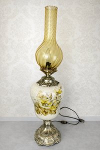 Stolní lampa s ručně malovanými květinami