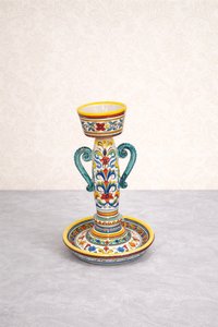 Barevný keramický svícen