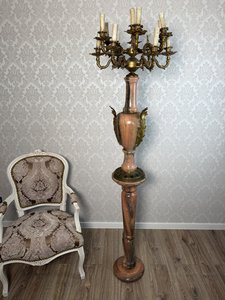 Vysoká mramorová podlahová lampa, cena za ks