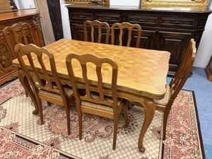 Rozkládací jídelní set z dubového dřeva