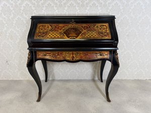 Elegantní psací stolek ve francouzském stylu Boulle, Itálie 1950